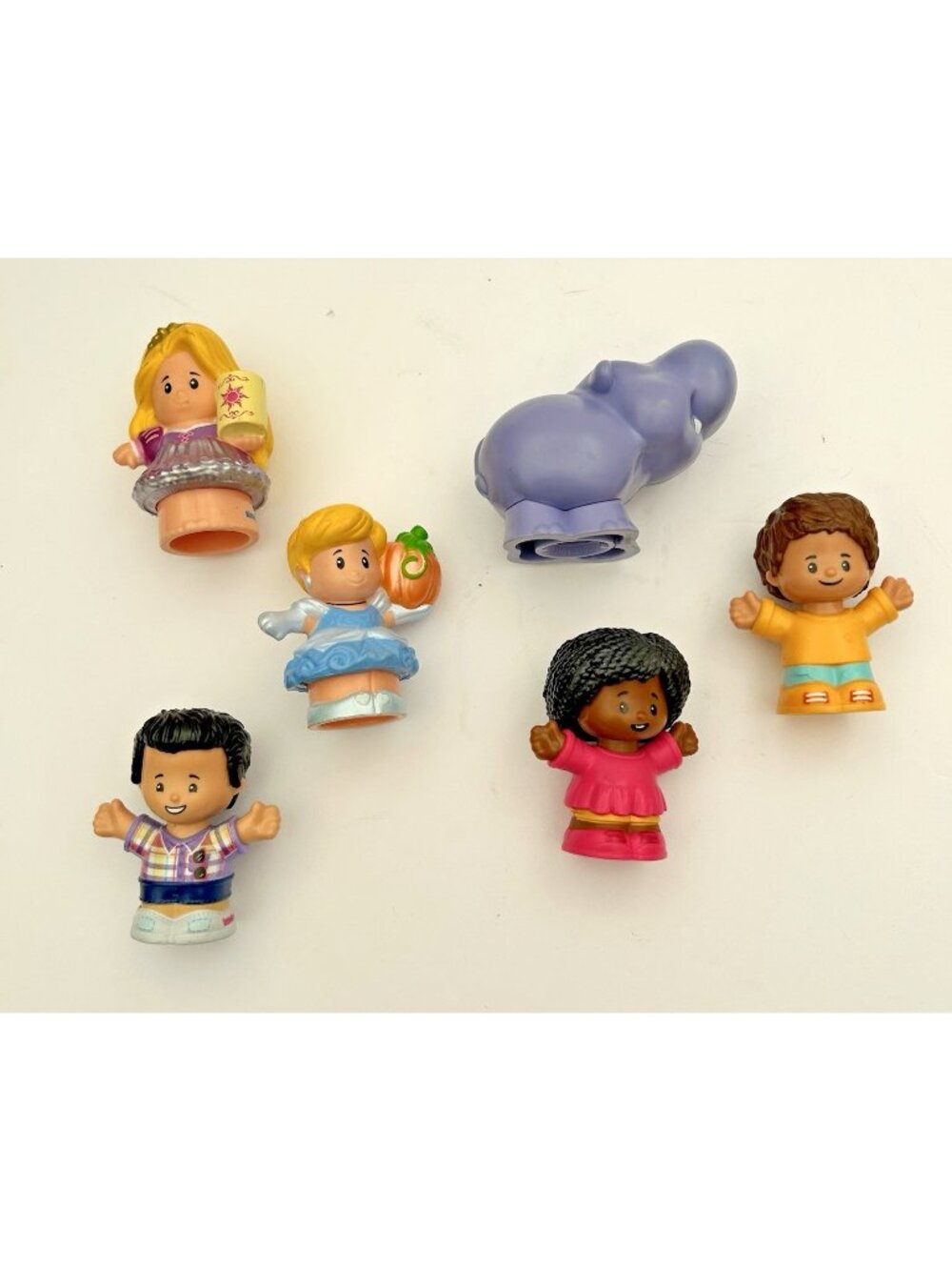 Lot of 6 Little People Figures Disney Princesses Hippo Cinderella Rapunzel Misc.